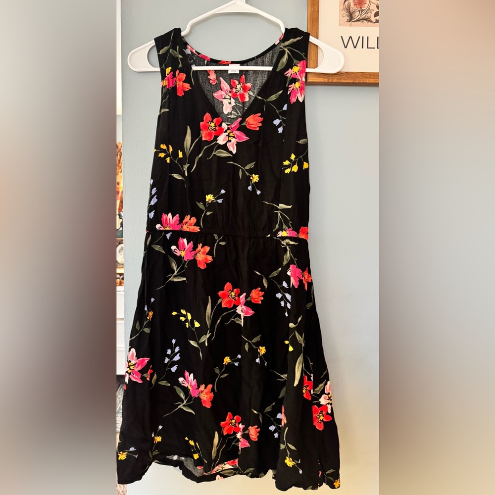 Floral Black Dress